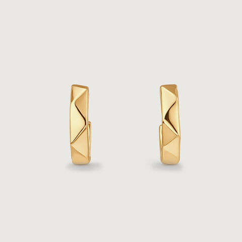 Angular Facet Gold Hoop Earrings