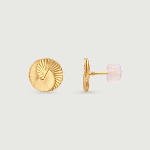 Harmonious Radiant Gold Stud Earrings