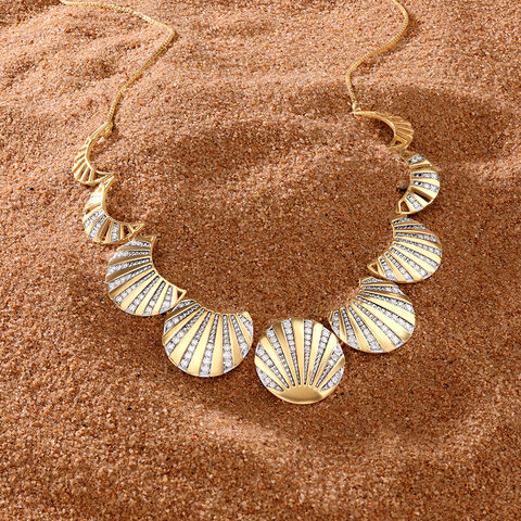 Golden Ray Diamond Necklace