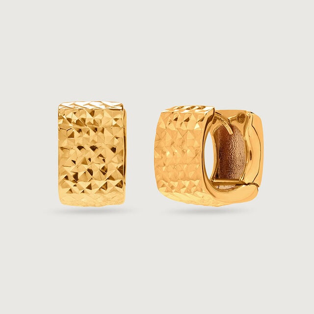 Artisanal Prism 18KT Gold Hoop Earrings,,hi-res image number null