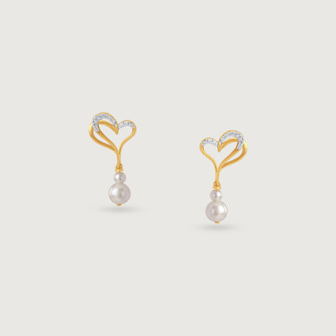 Entwined Love Pearl & Diamond Drop Earrings