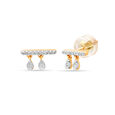 14 KT Yellow Gold Two to Tango Diamond Drop Earrings,,hi-res view 2