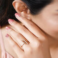 14KT Yellow Gold Luminous Lines Diamond Finger Ring,,hi-res view 1