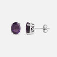 Vibrant Purple Silver Stud Earrings,,hi-res view 4