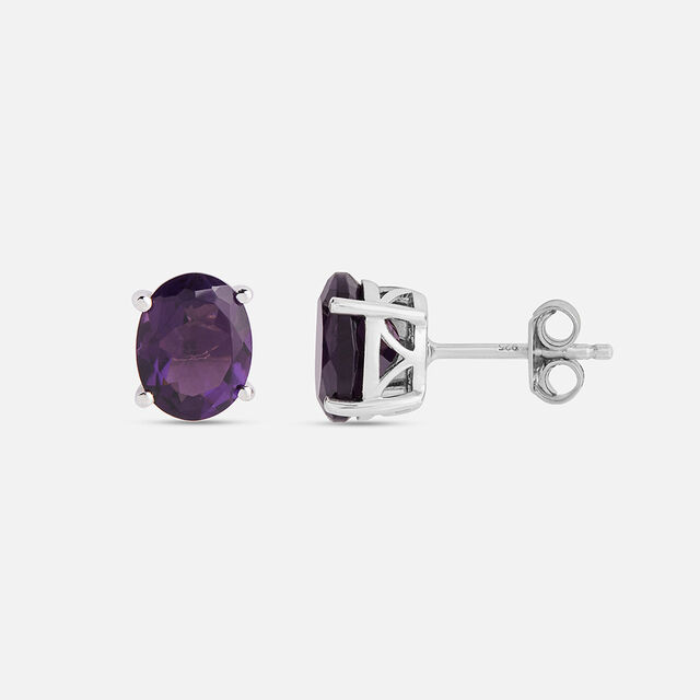 Vibrant Purple Silver Stud Earrings,,hi-res image number null