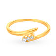 Chic 18 Karat Yellow Gold And Diamond Trio Finger Ring,,hi-res view 2