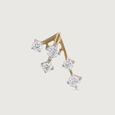 Dancing Beam Gold & Diamond Nose Pin,,hi-res view 3