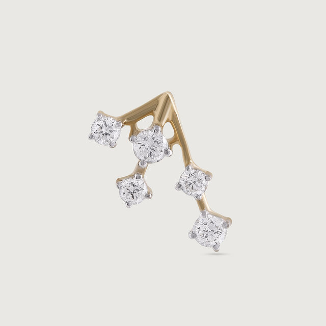 Dancing Beam Gold & Diamond Nose Pin,,hi-res image number null
