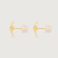 Fluid Bloom Gold Stud Earrings,,hi-res view 2