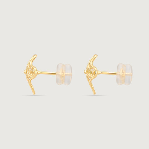Fluid Bloom Gold Stud Earrings