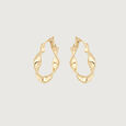 Sculpted Twist Gold Hoop Earrings,,hi-res view 4