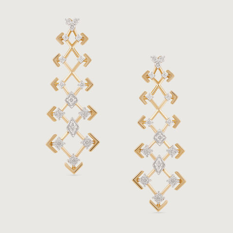 Disco Dream Gold & Diamond Drop Earrings