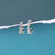 Playful Geometric Mother of Pearl Silver Hoop Earrings,,hi-res view 1