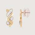 Basketry Spark Gold and Diamond Stud Earrings,,hi-res view 4