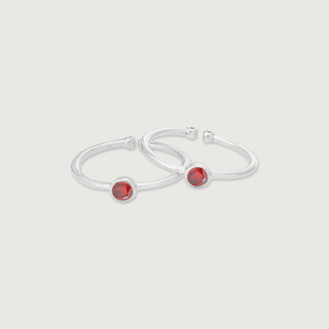 Fiery Charm Silver Toe Rings