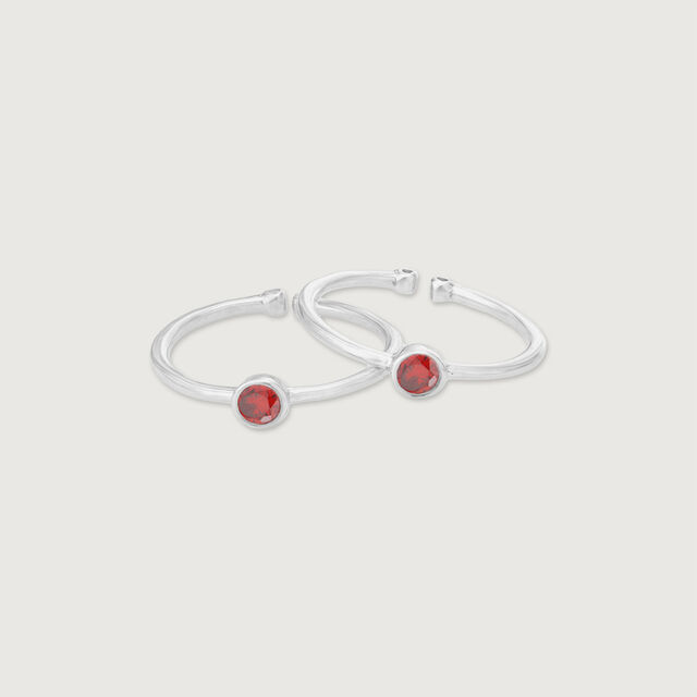 Fiery Charm Silver Toe Rings,,hi-res image number null