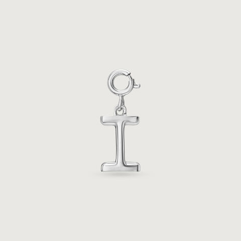 Minimal Initial I Silver Charm