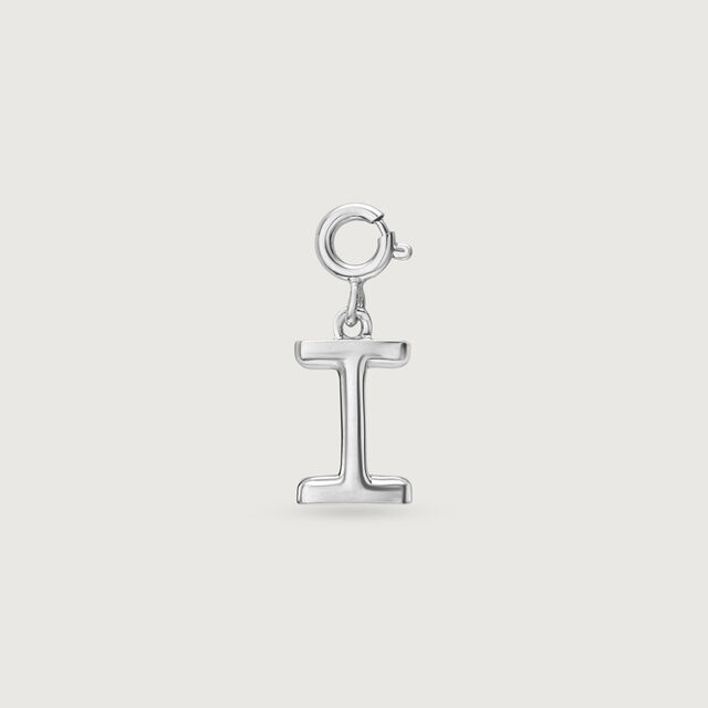 Minimal Initial I Silver Charm,,hi-res image number null