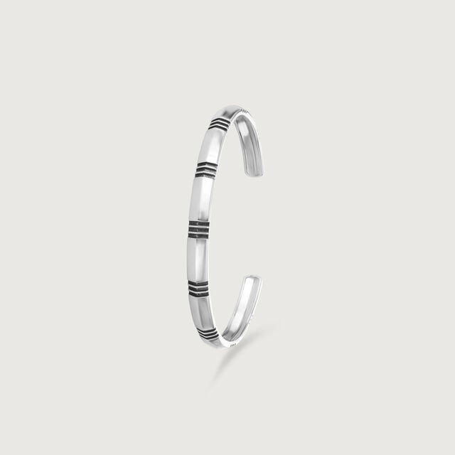 Striped Accent Silver Kada,,hi-res image number null