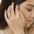 Letter N 14KT Yellow Gold Initial Ring,,hi-res view 2