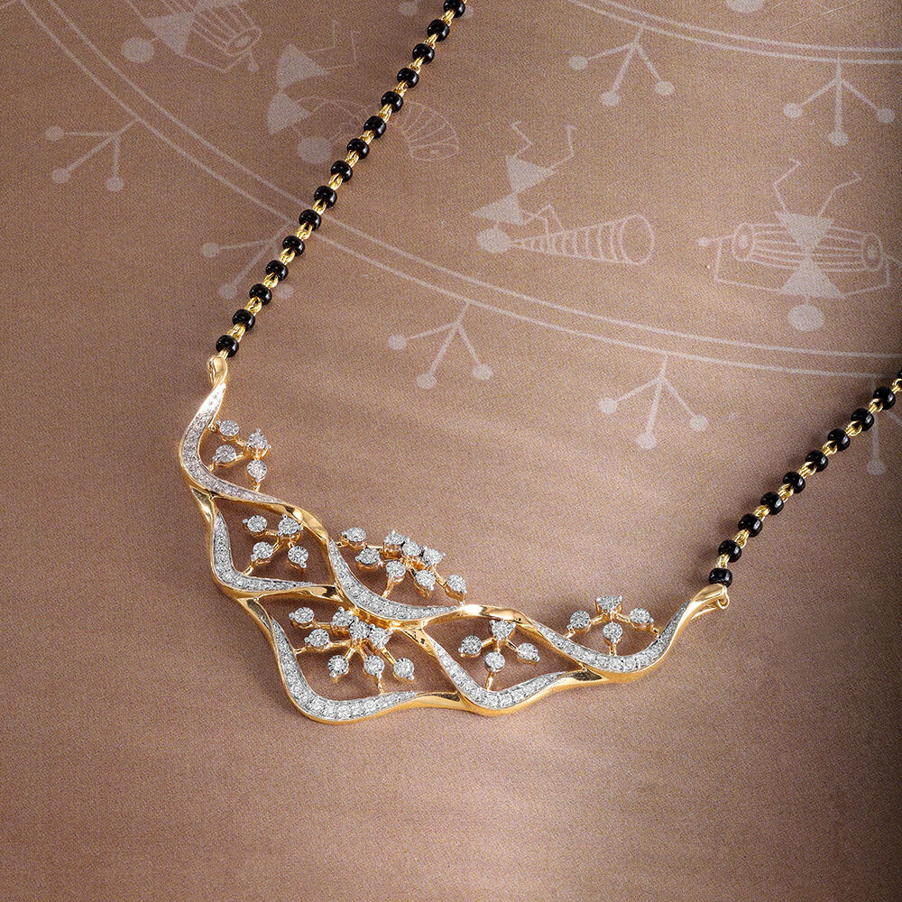 Buy Radiant Heritage 14 Kt Gold and Diamond Mangalsutra Online Mia by Tanishq