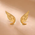 Whimsical Butterfly 14KT Pure Gold Stud Earrings,,hi-res view 1