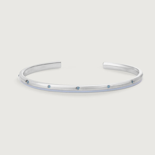 Aqua Beam Silver Bangle,,hi-res image number null