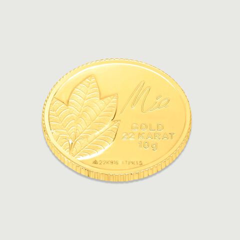 10 GM 22 Karat Sublime Mango Leaf Gold Coin