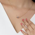 Lucid Lens Evil Eye Gold Pendant with Chain,,hi-res view 2