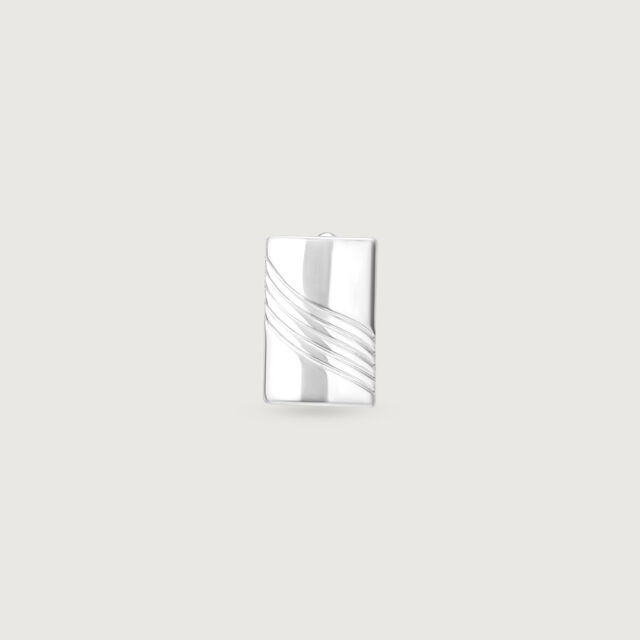 Wave Panel Silver Cufflinks,,hi-res image number null