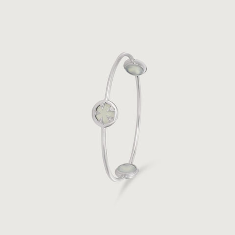 Frost Flare Silver Bangle