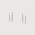 Triple Glow Silver Stud Earrings,,hi-res view 3