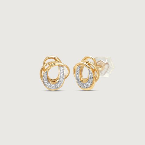 Radiant Orbit Diamond Stud Earrings