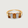 Amber Aura 14KT Diamond & Citrine Finger Ring,,hi-res view 3