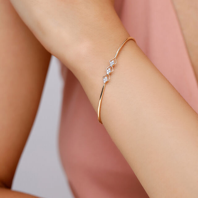 14 KT Yellow Gold Alpine Ascent Diamond Bangle,,hi-res view 1