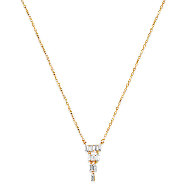 14KT Yellow Gold Waterfall Drift Diamond Necklace,,hi-res view 3