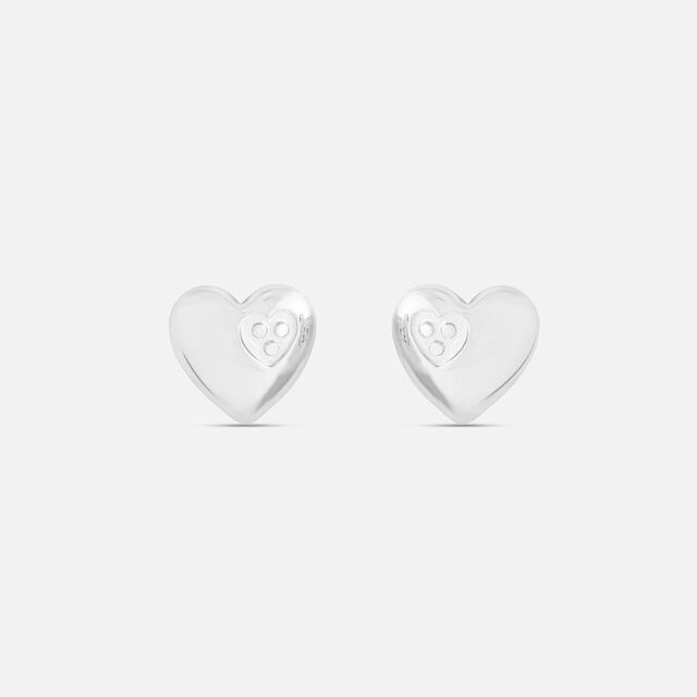 Cheeky Hearts Silver Stud Earrings,,hi-res image number null