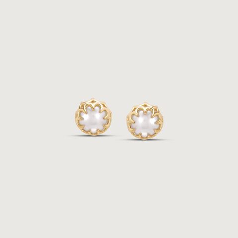 Arch Glow Pearl Stud Earrings