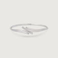 Sleek Swirl Silver Bangle,,hi-res view 3