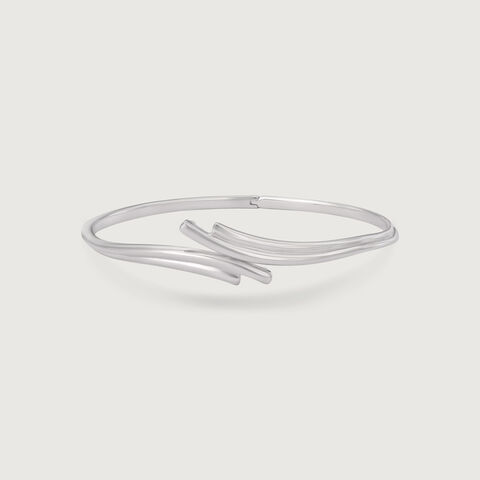 Sleek Swirl Silver Bangle