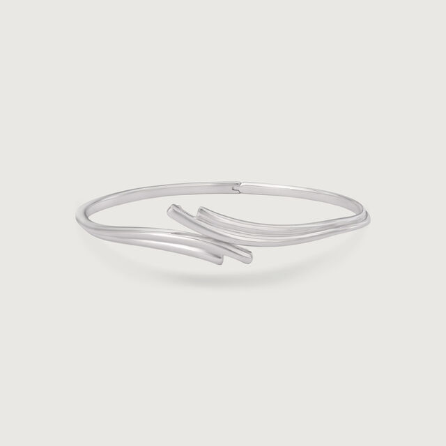 Sleek Swirl Silver Bangle,,hi-res image number null