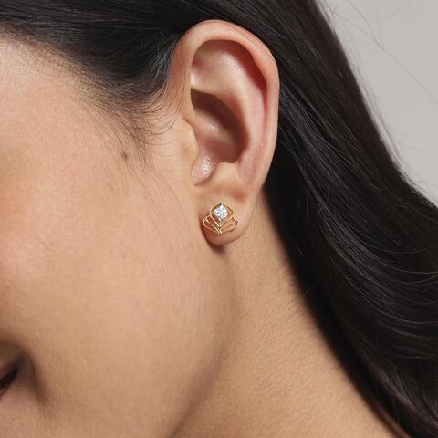 Dazzle Crest Diamond Stud Earrings