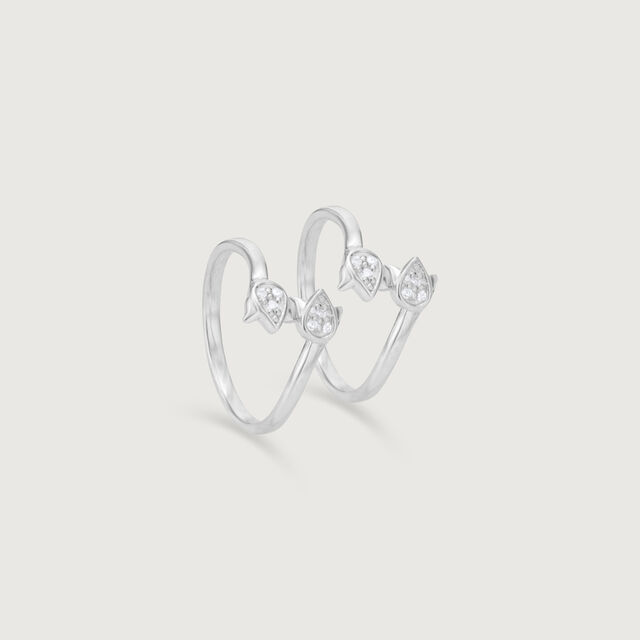Dual Spark Silver Toe Rings,,hi-res image number null
