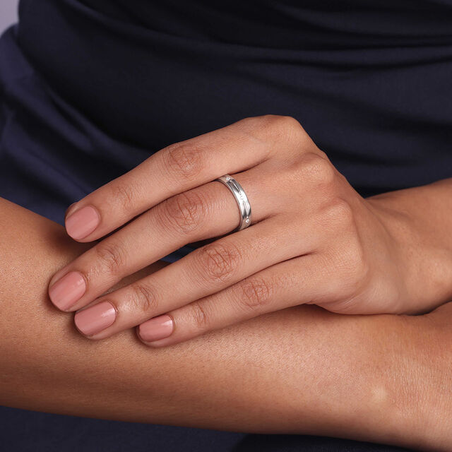 Polished Line Silver Ring,,hi-res image number null