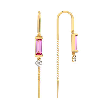 Red Rapture Yellow Gold Drop Earrings