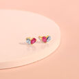 Twin Flame Ruby & Diamond Stud Earrings,,hi-res view 1