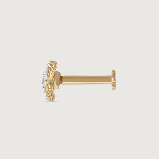 Floral Dream Gold and Diamond Nose Pin,,hi-res image number null