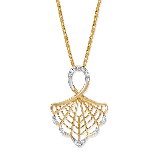 14KT Yellow Gold Web Of Beauty Diamond Pendant,,hi-res image number null