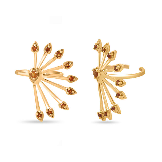 18 KT Yellow Gold Citrine Festive Ear cuff,,hi-res view 2