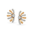 14KT Yellow Gold Fan Flower Stud Earrings,,hi-res view 1
